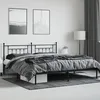 Image de vidaXL Cadre de lit mÃ©tal sans matelas avec tÃªte de lit noir 193x203cm