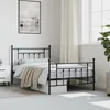 Image de vidaXL Cadre de lit mÃ©tal sans matelas avec pied de lit noir 107x203cm