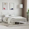 Image de vidaXL Cadre de lit mÃ©tal avec tÃªte de lit blanc 140x190 cm
