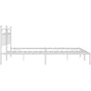 Image de vidaXL Cadre de lit mÃ©tal sans matelas et tÃªte de lit blanc 193x203 cm