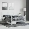 Image de vidaXL Cadre de lit mÃ©tal avec tÃªte de lit/pied de lit blanc 140x190cm