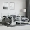 Image de vidaXL Cadre de lit mÃ©tal sans matelas et pied de lit blanc 183x213 cm