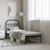 Image de vidaXL Cadre de lit mÃ©tal sans matelas avec tÃªte de lit noir 75x190 cm