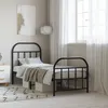 Image de vidaXL Cadre de lit mÃ©tal sans matelas avec pied de lit noir 75x190 cm