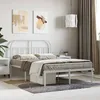 Image de vidaXL Cadre de lit mÃ©tal avec tÃªte de lit blanc 120x190 cm
