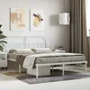 Image de vidaXL Cadre de lit mÃ©tal avec tÃªte de lit blanc 140x190 cm