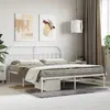 Image de vidaXL Cadre de lit mÃ©tal avec tÃªte de lit blanc 180x200 cm