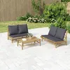 Image de Vidaxl Salon De Jardin 2 Pcs Avec Coussins Gris FoncÃ© Bambou