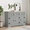 Image de vidaXL Buffet Corona gris 112x43x78 cm bois massif de pin