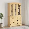 Image de vidaXL Buffet haut Corona miel 112x43x196 cm bois massif de pin