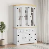 Image de vidaXL Buffet haut Corona blanc 112x43x196 cm bois massif de pin
