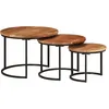 Image de vidaXL Tables gigognes 3 pcs bois massif d'acacia