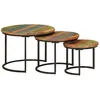 Image de vidaXL Tables gigognes 3 pcs bois massif de rÃ©cupÃ©ration