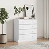 Image de Commode ""ALTA"" avec Grain de Bois Naturel Blanc 77x35x73 cm Bois Massif Pin
