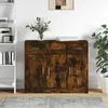 Image de vidaXL Buffet chÃªne fumÃ© 91x28x75 cm bois d'ingÃ©nierie