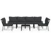 Image de Vidaxl Salon De Jardin 7 Pcs Avec Coussins Gris Bambou Acier