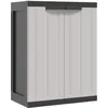 Image de vidaXL Armoire de rangement d'extÃ©rieur gris et noir 65x37x85 cm PP