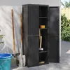 Image de vidaXL Armoire de rangement d'extÃ©rieur noir 65x37x165 cm PP