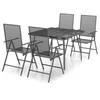 Image de Vidaxl Ensemble De Salle Ã Manger De Jardin 5 Pcs Anthracite Acier