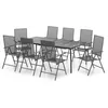 Image de Vidaxl Ensemble De Salle Ã Manger De Jardin 9 Pcs Anthracite Acier