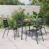 Image de Vidaxl Ensemble De Salle Ã Manger De Jardin 5 Pcs Anthracite Acier