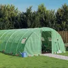 Image de Vidaxl Serre Avec Cadre En Acier Vert 48 MÂ² 12x4x2 M