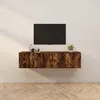 Image de Vidaxl Meubles Tv Muraux 2 Pcs ChÃªne FumÃ© 80x34,5x40 Cm