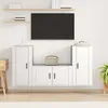 Image de vidaXL Ensemble de meubles TV 3 pcs Blanc Bois d'ingÃ©nierie