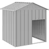 Image de Vidaxl Niche Pour Chien Avec Toit Gris Clair Acier GalvanisÃ©