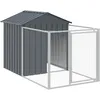 Image de Chenil D'extÃ©rieur Pour Chiens Anthracite Acier Galva 117x201x123 Cm Avec Enclos SÃ©curisÃ©