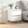 Image de vidaXL Table de chevet Blanc 40x35x50 cm Bois d'ingÃ©nierie