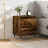 Image de vidaXL Table de chevet chÃªne fumÃ© 40x35x50 cm bois d'ingÃ©nierie