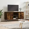 Image de vidaXL Meuble TV chÃªne fumÃ© 104x35x50 cm bois d'ingÃ©nierie