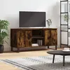 Image de vidaXL Meuble TV chÃªne fumÃ© 104x35x50 cm bois d'ingÃ©nierie