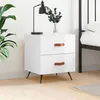 Image de vidaXL Table de chevet blanc brillant 40x35x47,5 cm bois d'ingÃ©nierie