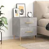 Image de vidaXL Table de chevet gris bÃ©ton 40x35x47,5 cm bois d'ingÃ©nierie