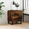 Image de vidaXL Table de chevet chÃªne fumÃ© 40x35x47,5 cm bois d'ingÃ©nierie