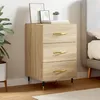 Image de vidaXL Table de chevet chÃªne sonoma 40x40x66 cm bois d'ingÃ©nierie