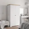 Image de vidaXL Garde-robe BODO blanc marron 99x53,5x173 cm bois massif de pin