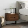 Image de vidaXL Table de chevet murale chÃªne brun 35x30x51 cm bois d'ingÃ©nierie