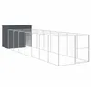 Image de Vidaxl Niche Pour Chien Avec Cour Anthracite 214x865x181 Cm