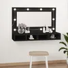 Image de vidaXL Armoire Ã  miroir avec LED noir 90x31,5x62 cm