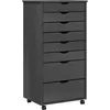 Image de vidaXL Armoire roulante avec tiroirs MOSS gris bois de pin solide