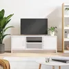 Image de vidaXL Meuble TV blanc 102x30x37,5 cm bois d'ingÃ©nierie