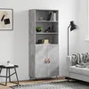 Image de vidaXL Buffet haut Gris bÃ©ton 69,5x34x180 cm Bois d'ingÃ©nierie