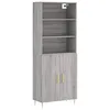 Image de vidaXL Buffet haut Sonoma gris 69,5x34x180 cm Bois d'ingÃ©nierie