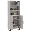 Image de vidaXL Buffet haut Sonoma gris 69,5x34x180 cm Bois d'ingÃ©nierie