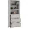 Image de vidaXL Buffet haut Sonoma gris 69,5x34x180 cm Bois d'ingÃ©nierie