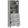 Image de vidaXL Buffet haut Sonoma gris 69,5x34x180 cm Bois d'ingÃ©nierie