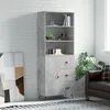 Image de vidaXL Buffet haut Gris bÃ©ton 69,5x34x180 cm Bois d'ingÃ©nierie
